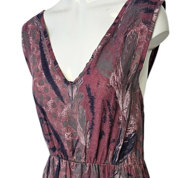 Vanessa Alexandra Italy 100% Linen V-Neck Printed Maxi Dress, Boho, Size Medium - Picture 7 of 7